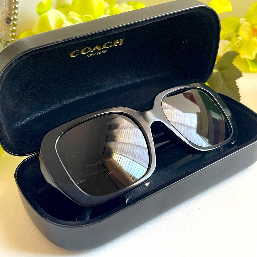 Coach Black Rectangular Sunglasses NWT - image 1